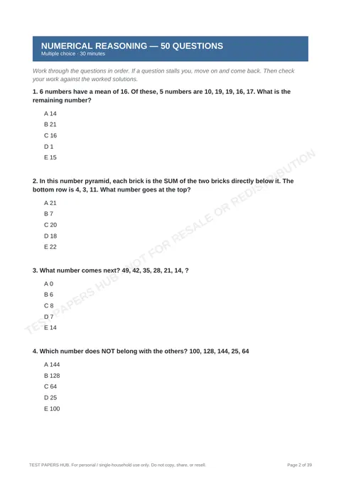 Questions preview