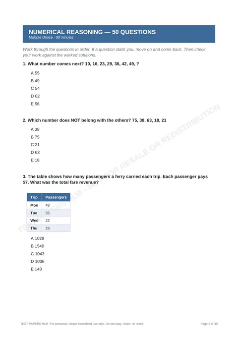 Questions preview