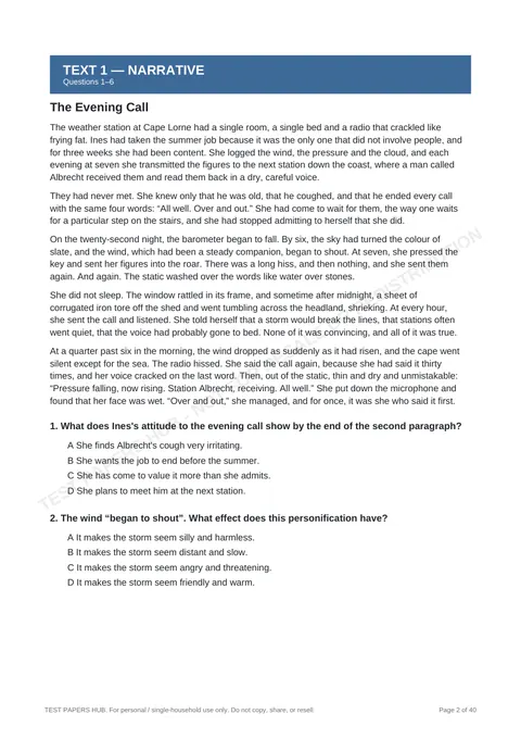 Questions preview