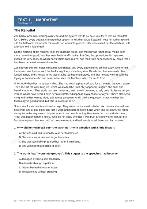 Questions preview