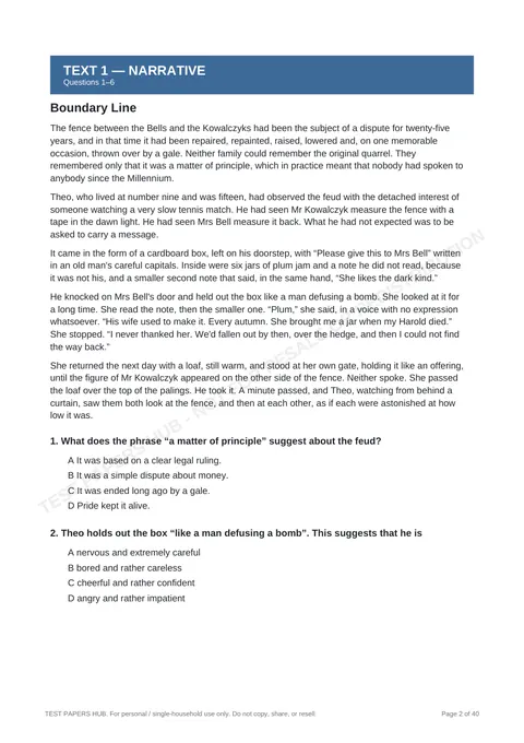 Questions preview