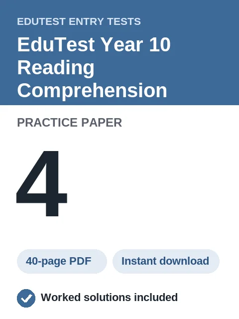 EduTest Year 10 Reading Comprehension Practice Paper 4