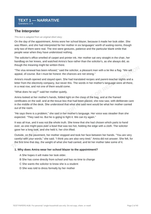 Questions preview