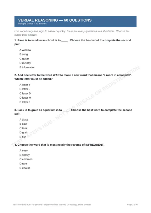 Questions preview