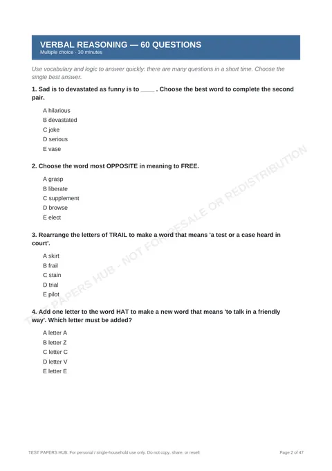 Questions preview