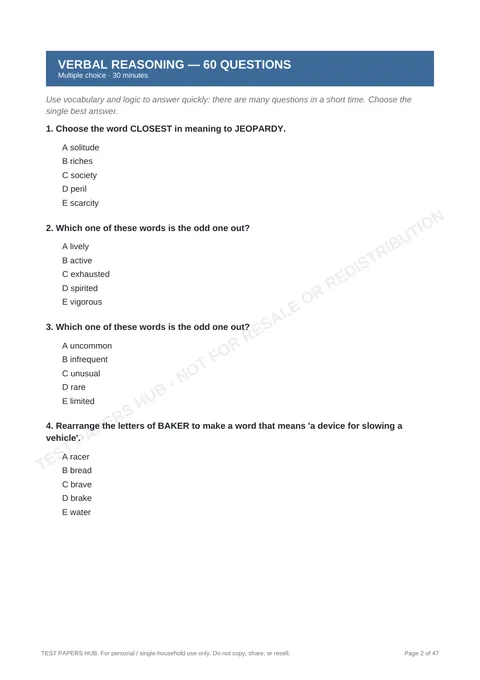 Questions preview