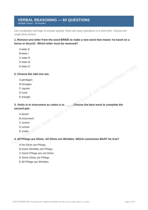 Questions preview