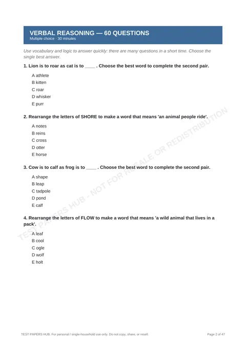 Questions preview