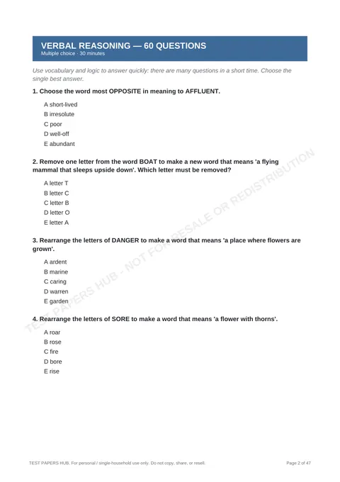 Questions preview