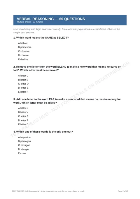 Questions preview