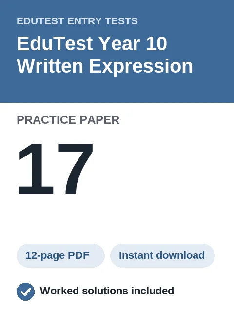 EduTest Year 10 Written Expression Practice Paper 17
