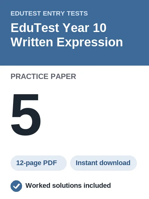 EduTest Year 10 Written Expression Practice Paper 5