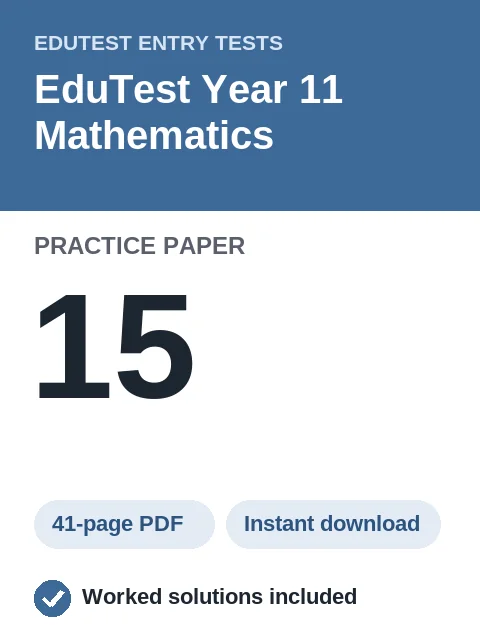 EduTest Year 11 Mathematics Practice Paper 15