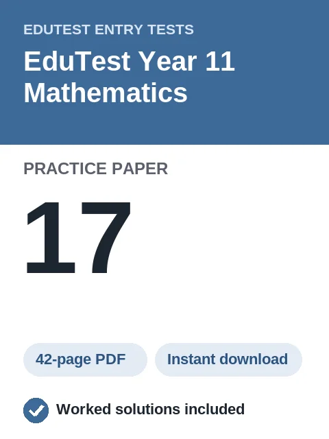 EduTest Year 11 Mathematics Practice Paper 17