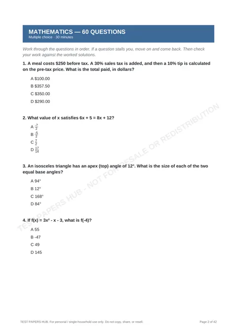 Questions preview