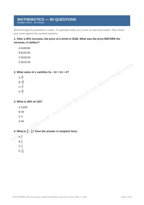 Questions preview