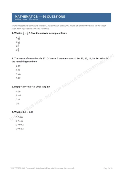 Questions preview