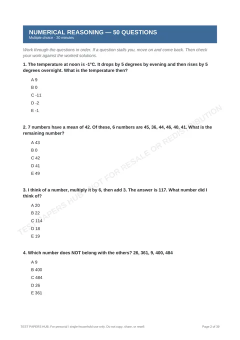 Questions preview