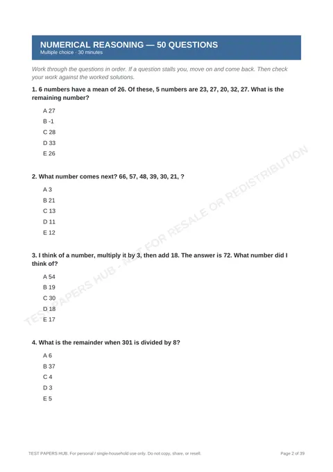 Questions preview