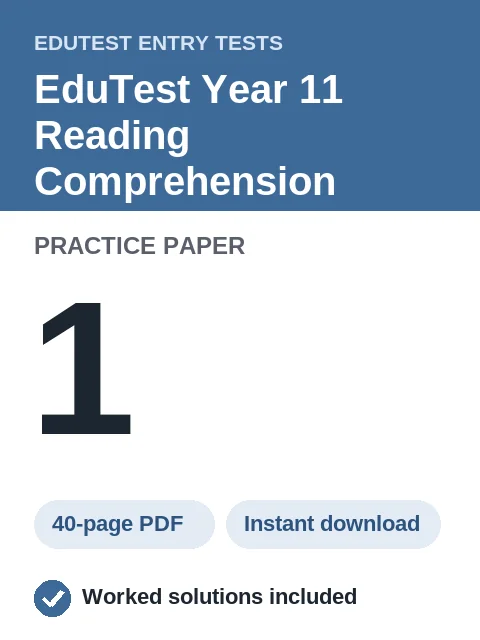 EduTest Year 11 Reading Comprehension Practice Paper 1
