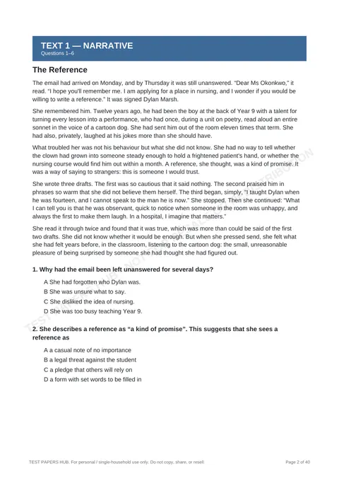 Questions preview