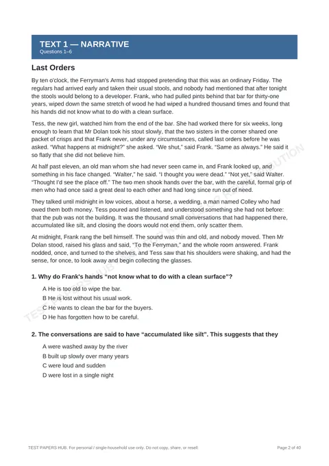 Questions preview