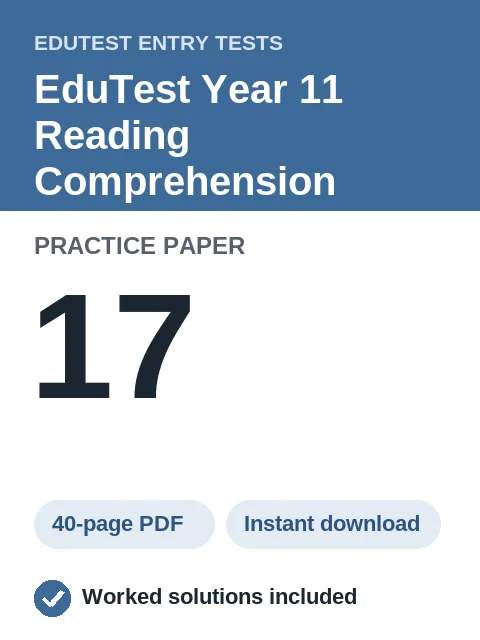 EduTest Year 11 Reading Comprehension Practice Paper 17