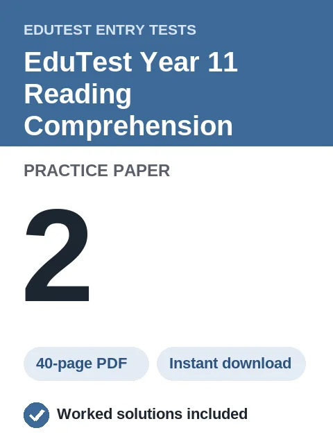 EduTest Year 11 Reading Comprehension Practice Paper 2