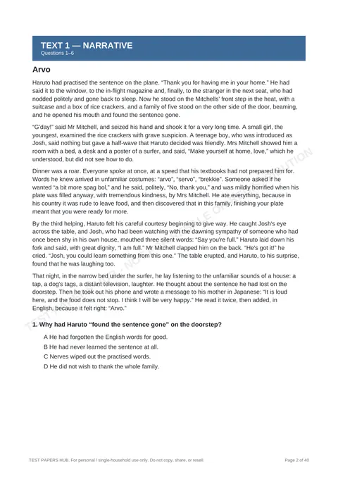 Questions preview