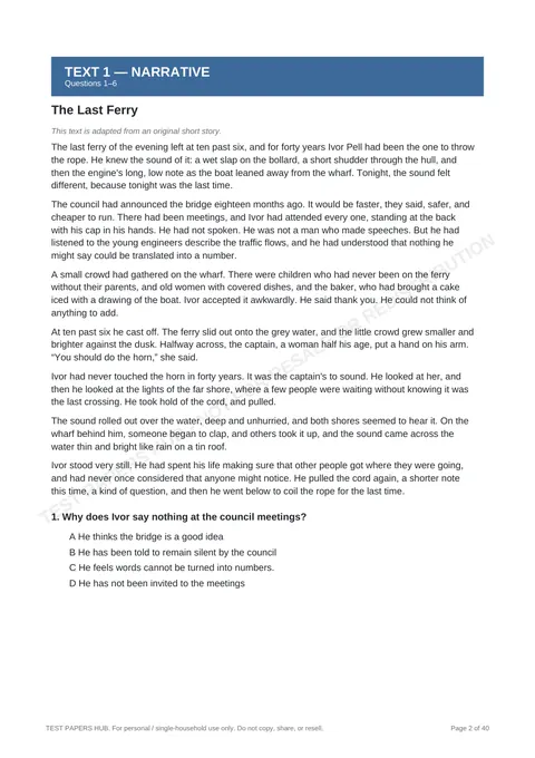 Questions preview