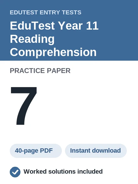 EduTest Year 11 Reading Comprehension Practice Paper 7