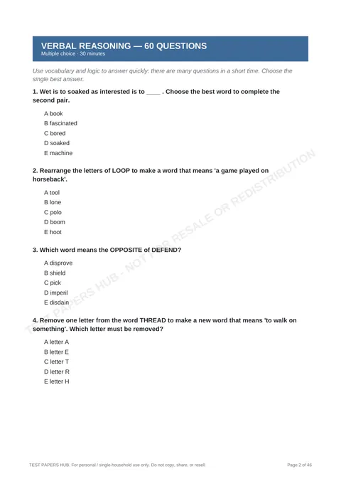 Questions preview
