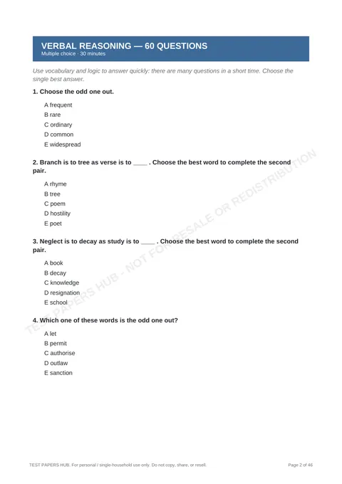 Questions preview