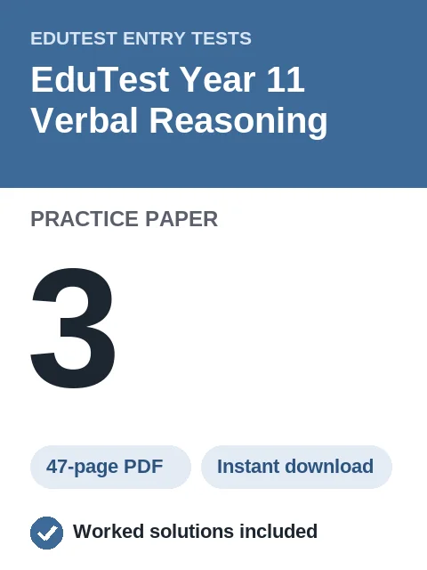 EduTest Year 11 Verbal Reasoning Practice Paper 3