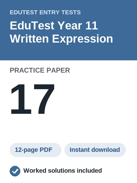 EduTest Year 11 Written Expression Practice Paper 17