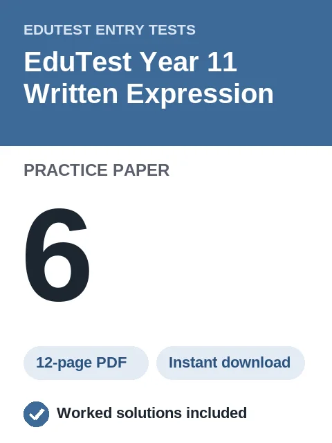 EduTest Year 11 Written Expression Practice Paper 6