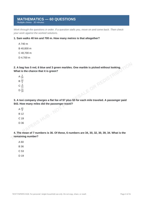 Questions preview