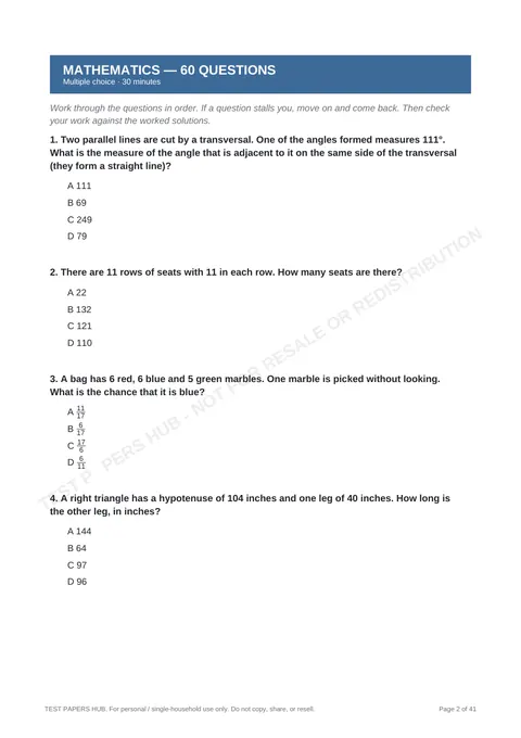 Questions preview