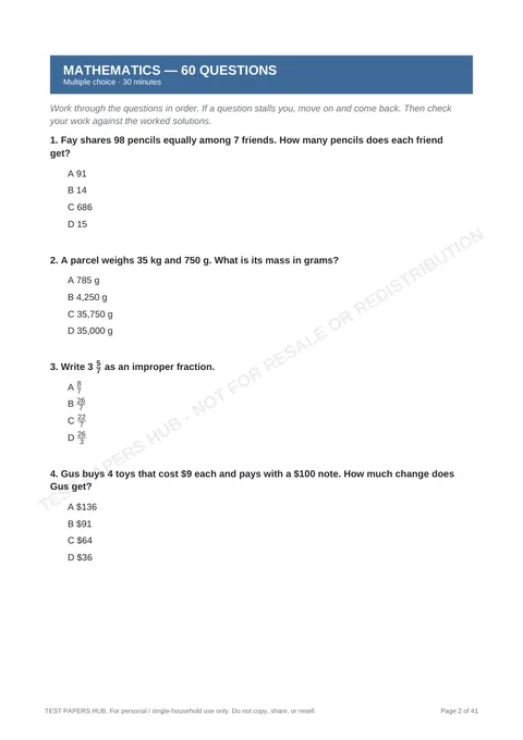 Questions preview