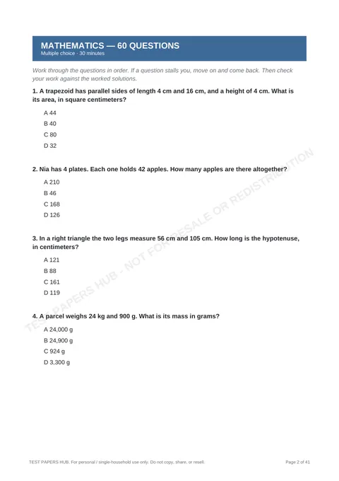 Questions preview