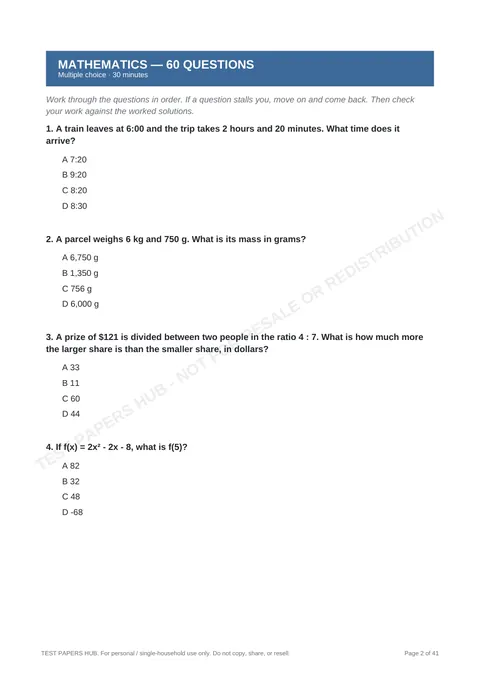 Questions preview