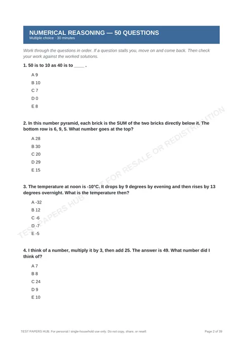 Questions preview