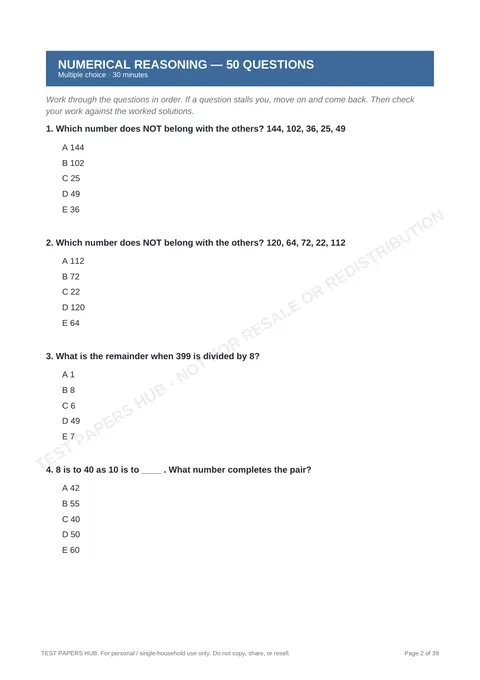 Questions preview