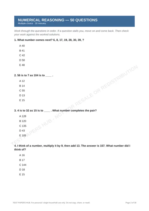 Questions preview