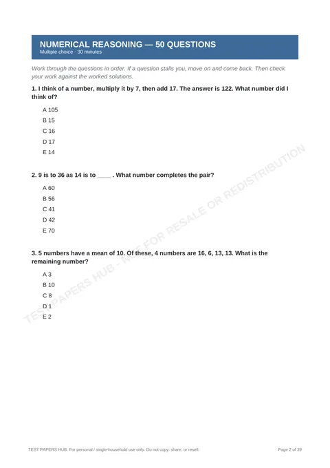 Questions preview