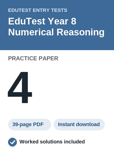 EduTest Year 8 Numerical Reasoning Practice Paper 4