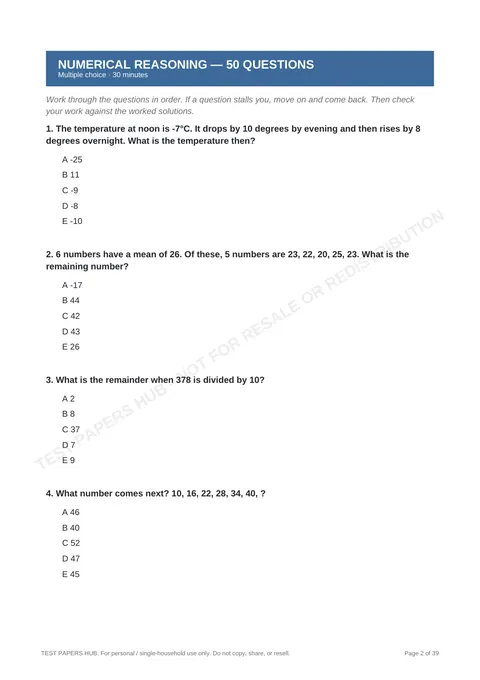 Questions preview