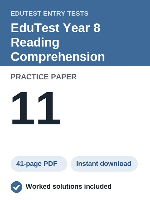 EduTest Year 8 Reading Comprehension Practice Paper 11
