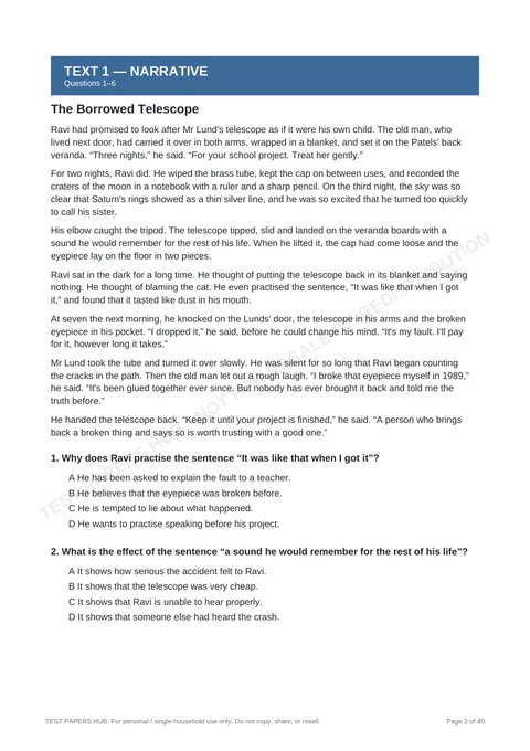 Questions preview