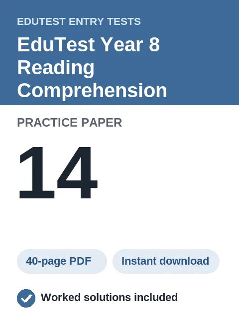 EduTest Year 8 Reading Comprehension Practice Paper 14